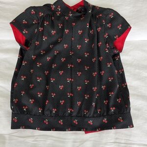 Marc Jacobs Black Blouse with Red Cherry Design